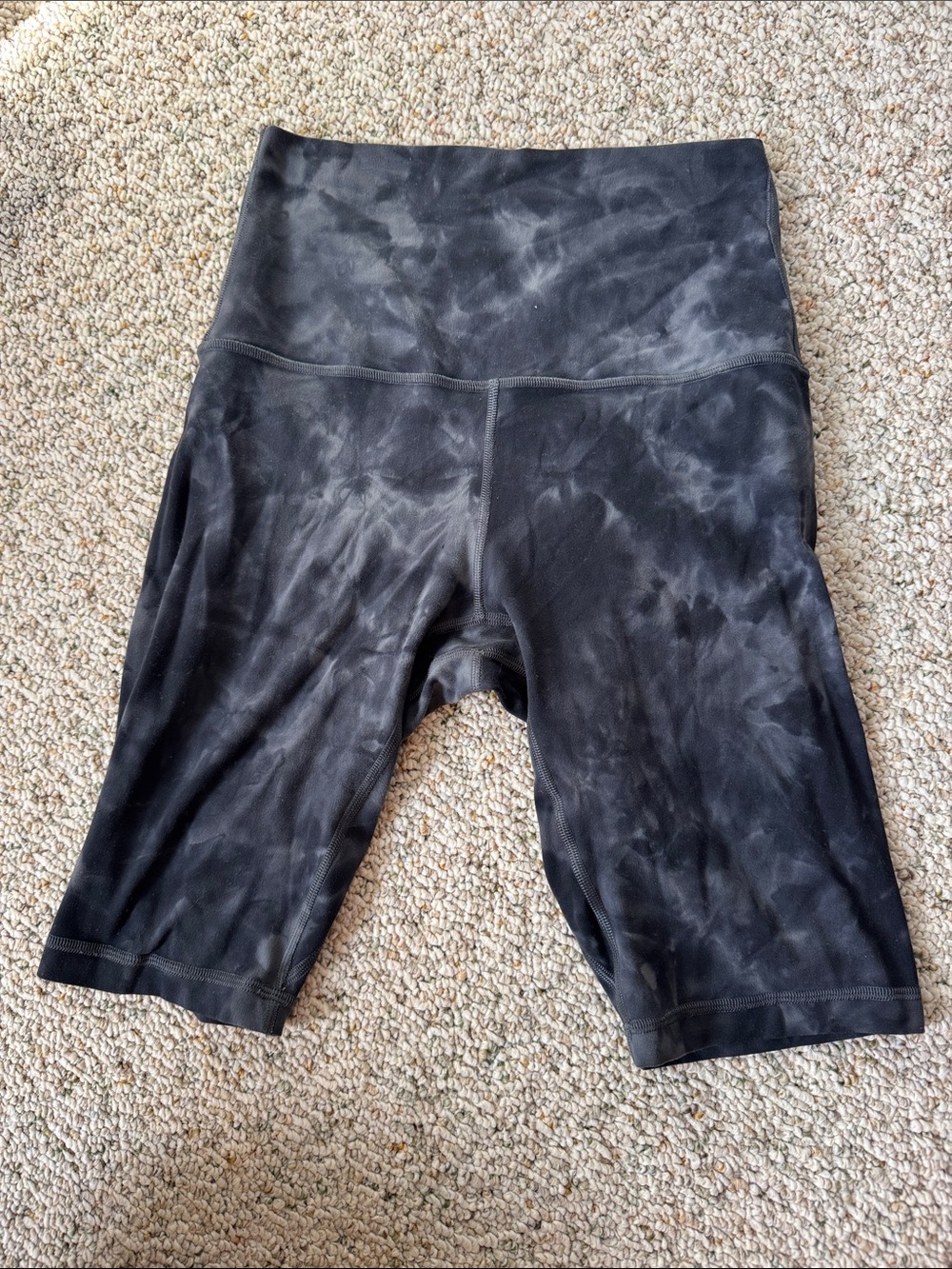 lululemon athletica Black Marble Tie-Dye High-Rise Bike Shorts